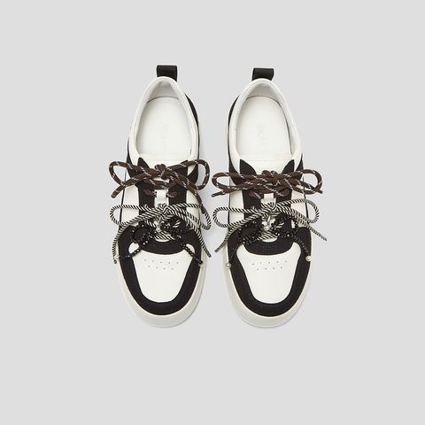 SKAP圣伽步女鞋2025春季新款时尚双鞋带舒适日常女休闲板鞋