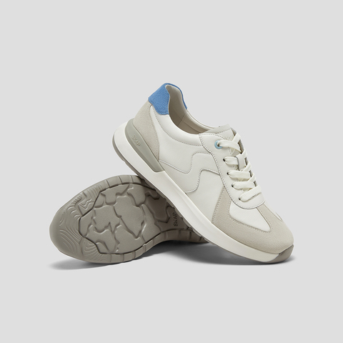 SKAP圣伽步女鞋2025秋季新款运动户外厚底系带拼色日常女款休闲鞋