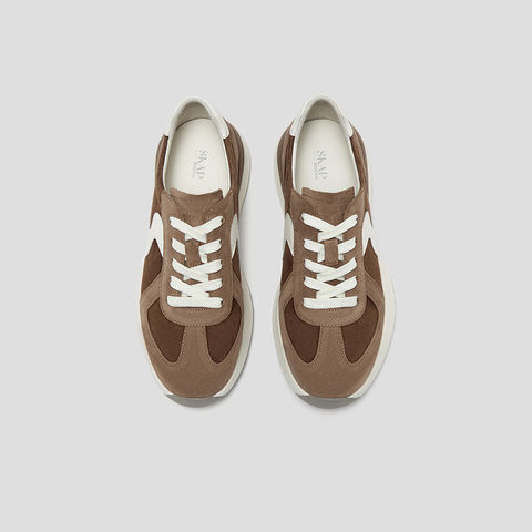 SKAP圣伽步女鞋2025秋季新款运动户外厚底系带拼色日常女款休闲鞋