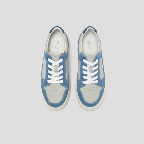 SKAP圣伽步女鞋2025秋季新款板鞋厚底系带日常拼色舒适女款休闲鞋