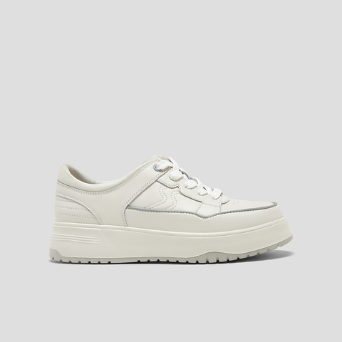 SKAP圣伽步女鞋2025秋季新款板鞋日常简约厚底舒适系带女款休闲鞋