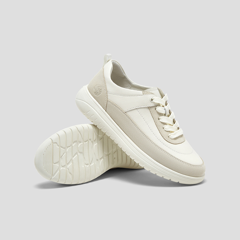 SKAP圣伽步女鞋2025秋季新款日常系带拼色轻质平跟女款运动休闲鞋