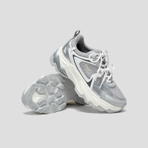 SKAP圣伽步女鞋2025秋季新款旅游户外双鞋带厚底拼色时尚女老爹鞋