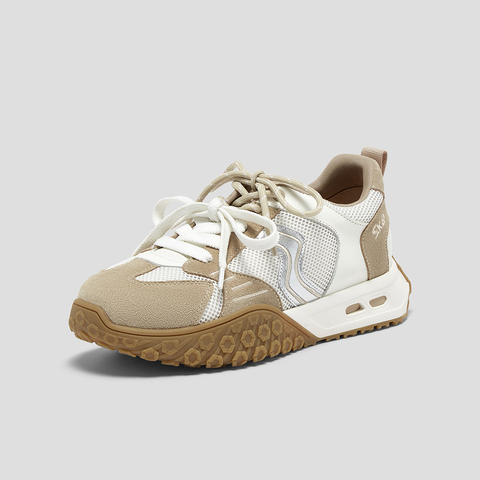 SKAP圣伽步女鞋2025秋季新款阿甘厚底时尚双鞋带舒适女休闲运动鞋