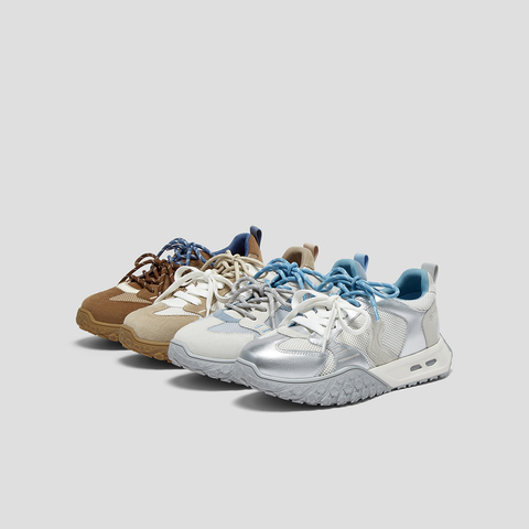 SKAP圣伽步女鞋2025秋季新款阿甘厚底时尚双鞋带舒适女休闲运动鞋