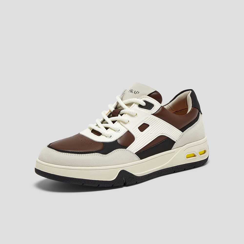 SKAP圣伽步男鞋2025秋季新款板鞋运动厚底系带舒适时尚男款休闲鞋