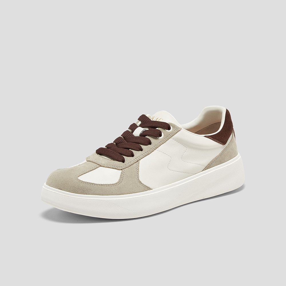 SKAP圣伽步男鞋2025秋季新款德训简约轻质厚底系带日常男款休闲鞋