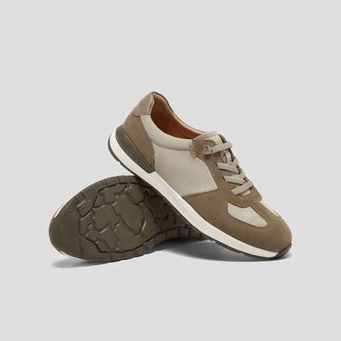 SKAP圣伽步男鞋2025秋季新款日常拼色松紧带舒适反绒男款休闲鞋