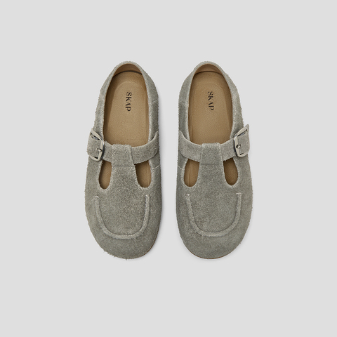 SKAP圣伽步女鞋2025秋季新款日常百搭平底搭扣通勤舒适女款休闲鞋