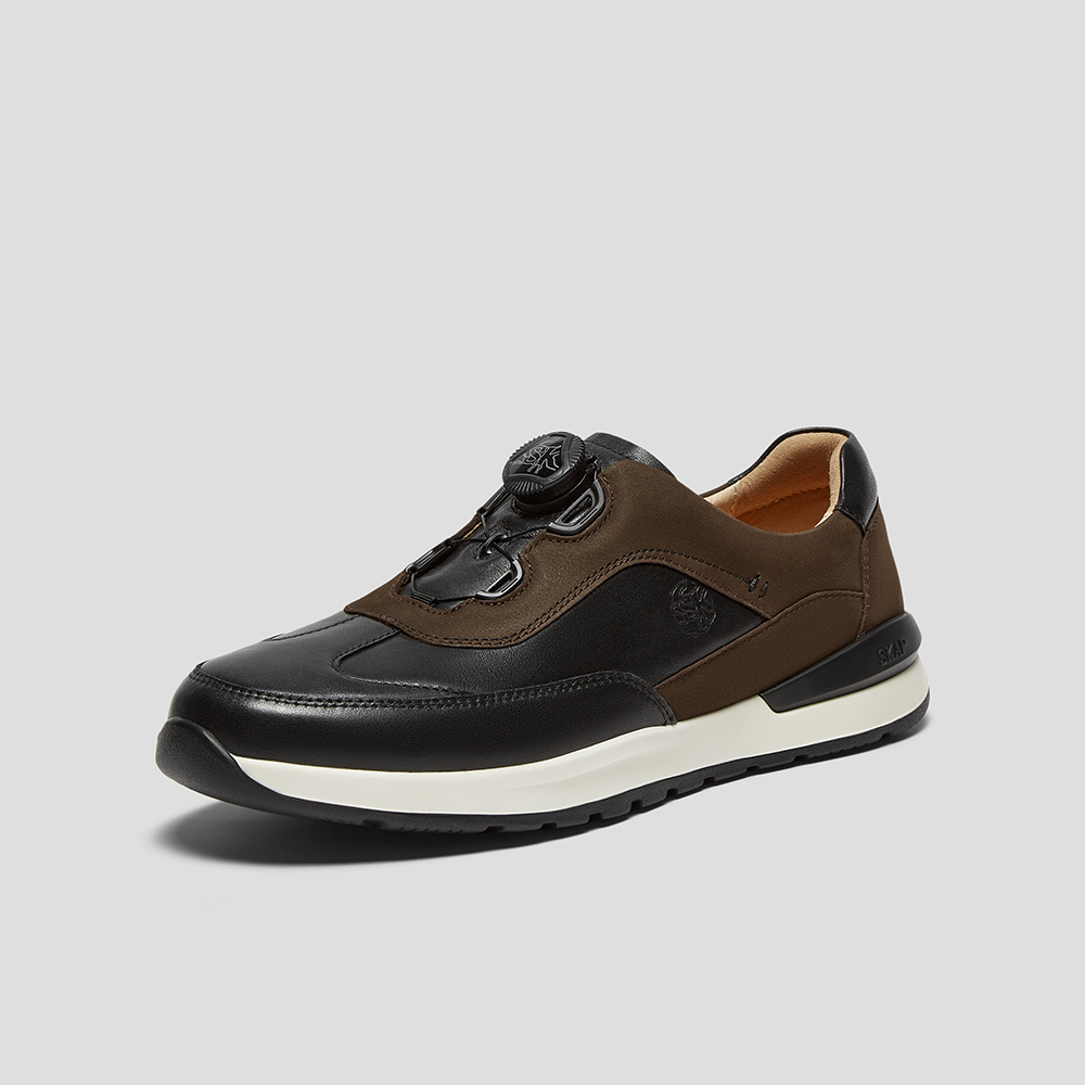 SKAP圣伽步男鞋2025秋季新款运动旋扣拼色舒适时尚日常男款休闲鞋