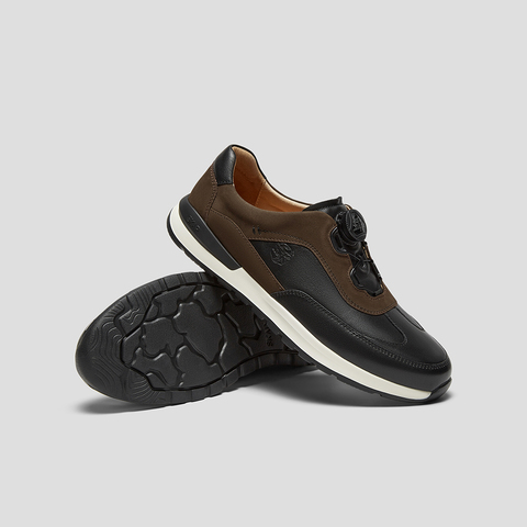 SKAP圣伽步男鞋2025秋季新款运动旋扣拼色舒适时尚日常男款休闲鞋