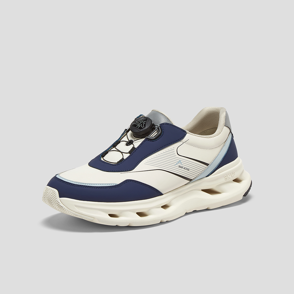 SKAP圣伽步男鞋2025秋季新款户外运动厚底旋转扣拼色舒适男休闲鞋