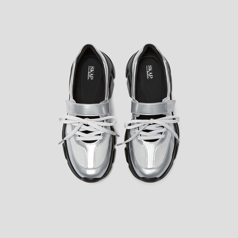 SKAP圣伽步女鞋2025秋季新款日常玛丽珍鞋魔术贴舒适厚底女休闲鞋