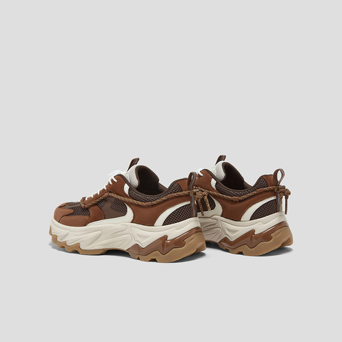 SKAP圣伽步女鞋2025秋季新款旅游老爹厚底系带拼色潮流女款运动鞋