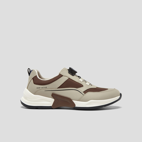 SKAP圣伽步男鞋2025秋季新款户外厚底旋扣舒适拼色男款休闲运动鞋