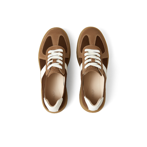 SKAP圣伽步女鞋2025秋季新款德训鞋轻便增高双鞋带复古女士休闲鞋