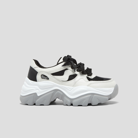 SKAP圣伽步女鞋2025秋季新款复古透气增高网面经典老爹女款运动鞋