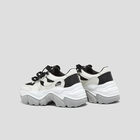 SKAP圣伽步女鞋2025秋季新款复古透气增高网面经典老爹女款运动鞋