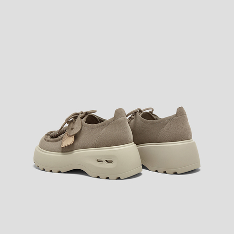 SKAP圣伽步女鞋2025秋季新款袋鼠厚底系带百搭舒适时尚女款休闲鞋