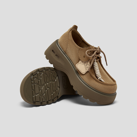 SKAP圣伽步女鞋2025秋季新款袋鼠厚底系带百搭舒适时尚女款休闲鞋