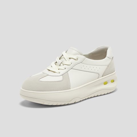 SKAP圣伽步女鞋2025秋季新款休闲鞋增高复古小个子轻便女款德训鞋