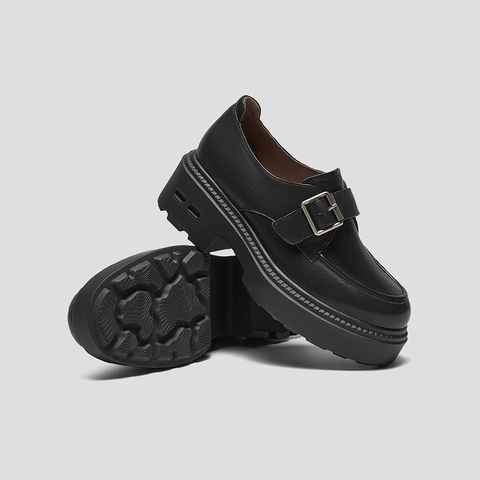 SKAP圣伽步女鞋2025秋季新款乐福厚底通勤气质百搭舒适女款休闲鞋