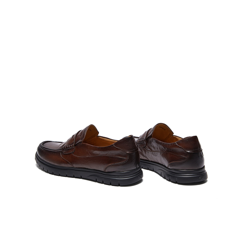 SKAP圣伽步男鞋2025秋季新款一脚蹬乐福鞋轻便平底男士休闲皮鞋