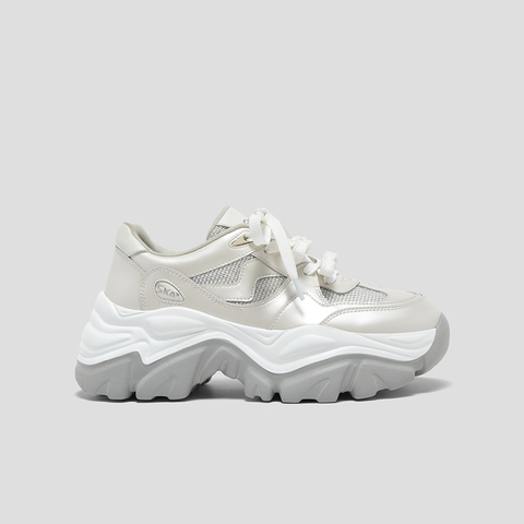 SKAP圣伽步女鞋2025秋季新款复古透气增高网面经典老爹女款运动鞋