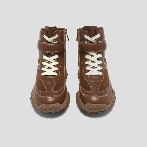 SKAP圣伽步女鞋2025冬季新款马丁靴休闲西部靴高帮复古女款运动靴