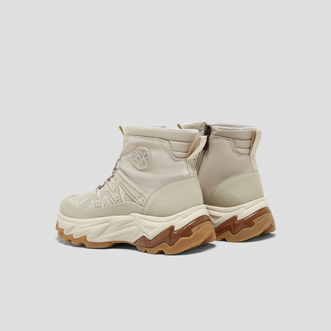 SKAP圣伽步女鞋2025冬季新款雪地靴增高保暖舒适拼接女款运动靴