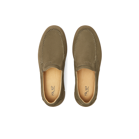 SKAP圣伽步男鞋2025秋季新款简约通勤一脚蹬纯色舒适男款休闲鞋