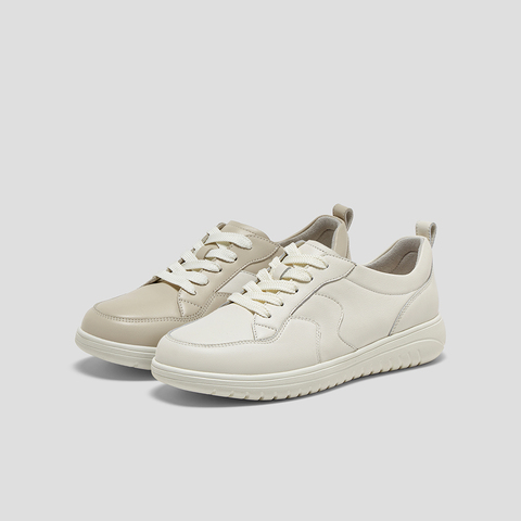 SKAP圣伽步女鞋2025春季新款日常系带拼色舒适平跟简约女款休闲鞋