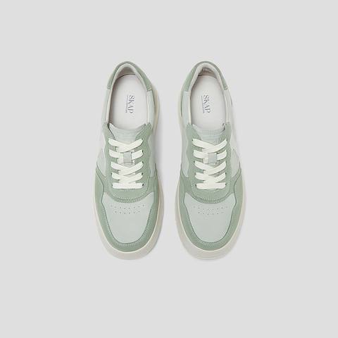 SKAP圣伽步女鞋2025春季新款板鞋时尚简约厚底系带舒适女休闲鞋