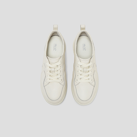 SKAP圣伽步女鞋2025春季新款日常系带拼色舒适平跟简约女款休闲鞋