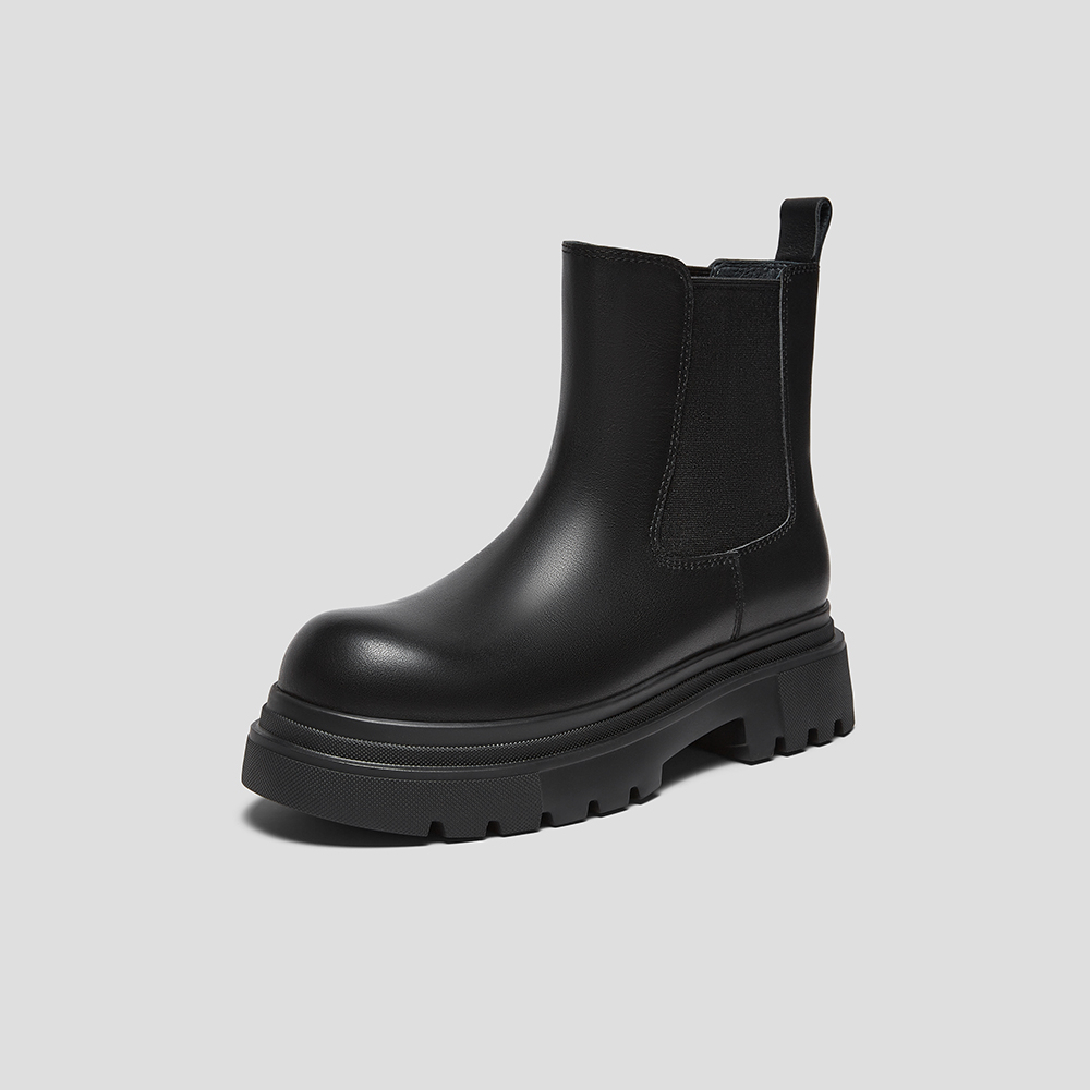 SKAP圣伽步女鞋2025冬季新款切尔西靴复古气质轻便套筒女款休闲靴