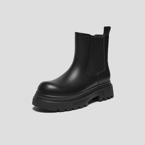 SKAP圣伽步女鞋2025冬季新款切尔西靴复古气质轻便套筒女款休闲靴