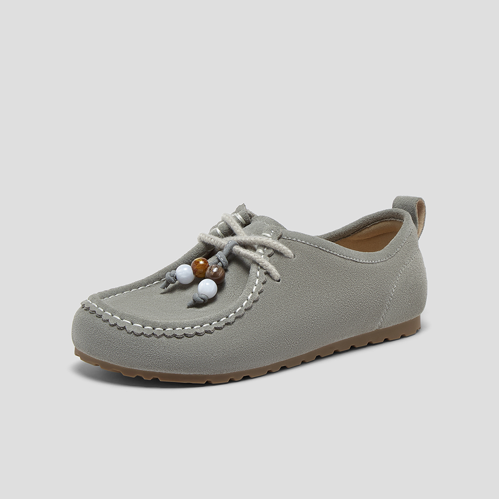 SKAP圣伽步女鞋2025秋季新款休闲鞋轻便薄底串珠单鞋女款勃肯鞋