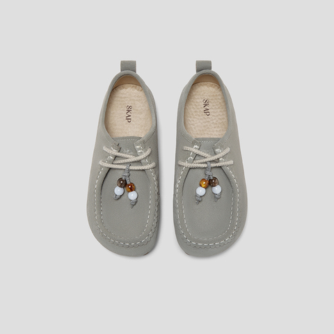 SKAP圣伽步女鞋2025秋季新款休闲鞋轻便薄底串珠单鞋女款勃肯鞋