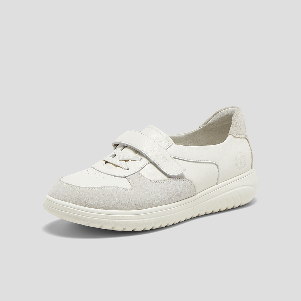 SKAP圣伽步女鞋2025秋季新款日常简约舒适平跟魔术贴女款休闲鞋