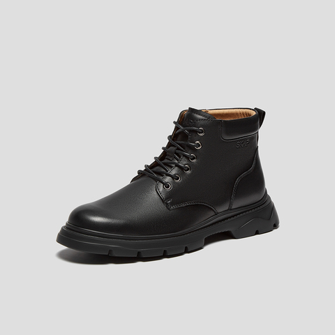 SKAP圣伽步男鞋2025冬季新款马丁靴休闲增高轻便短筒男款运动靴