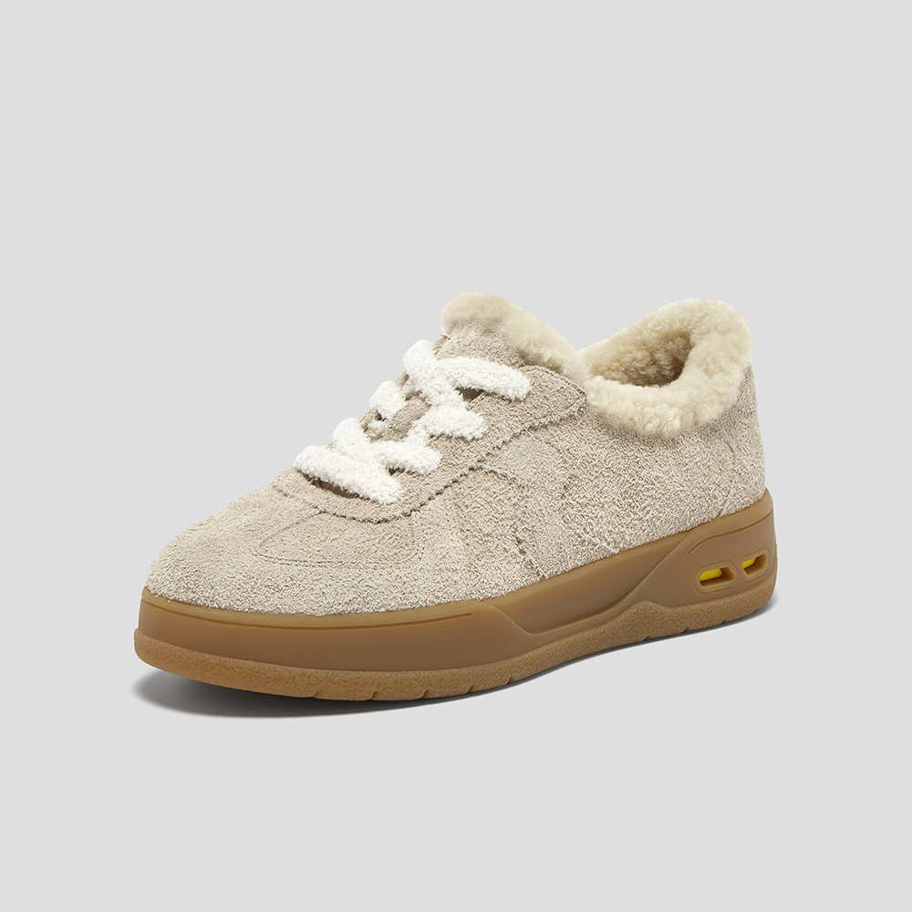 SKAP圣伽步女鞋2025秋季新款毛毛鞋加绒加厚保暖舒适女款休闲鞋