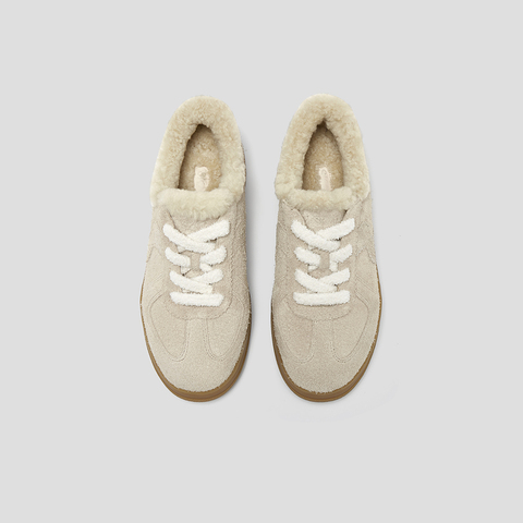 SKAP圣伽步女鞋2025秋季新款毛毛鞋加绒加厚保暖舒适女款休闲鞋