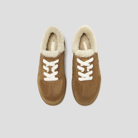 SKAP圣伽步女鞋2025秋季新款毛毛鞋加绒加厚保暖舒适女款休闲鞋