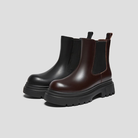 SKAP圣伽步女鞋2025冬季新款切尔西靴复古气质轻便套筒女款休闲靴