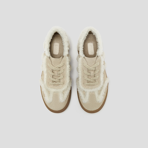 SKAP圣伽步女鞋2025秋季新款毛毛鞋保暖休闲舒适增高女款休闲鞋