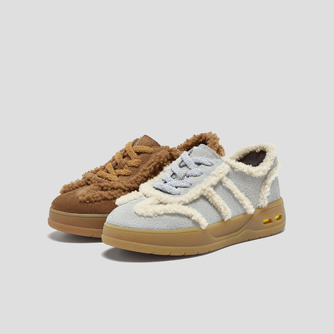 SKAP圣伽步女鞋2025秋季新款毛毛鞋保暖休闲舒适增高女款休闲鞋