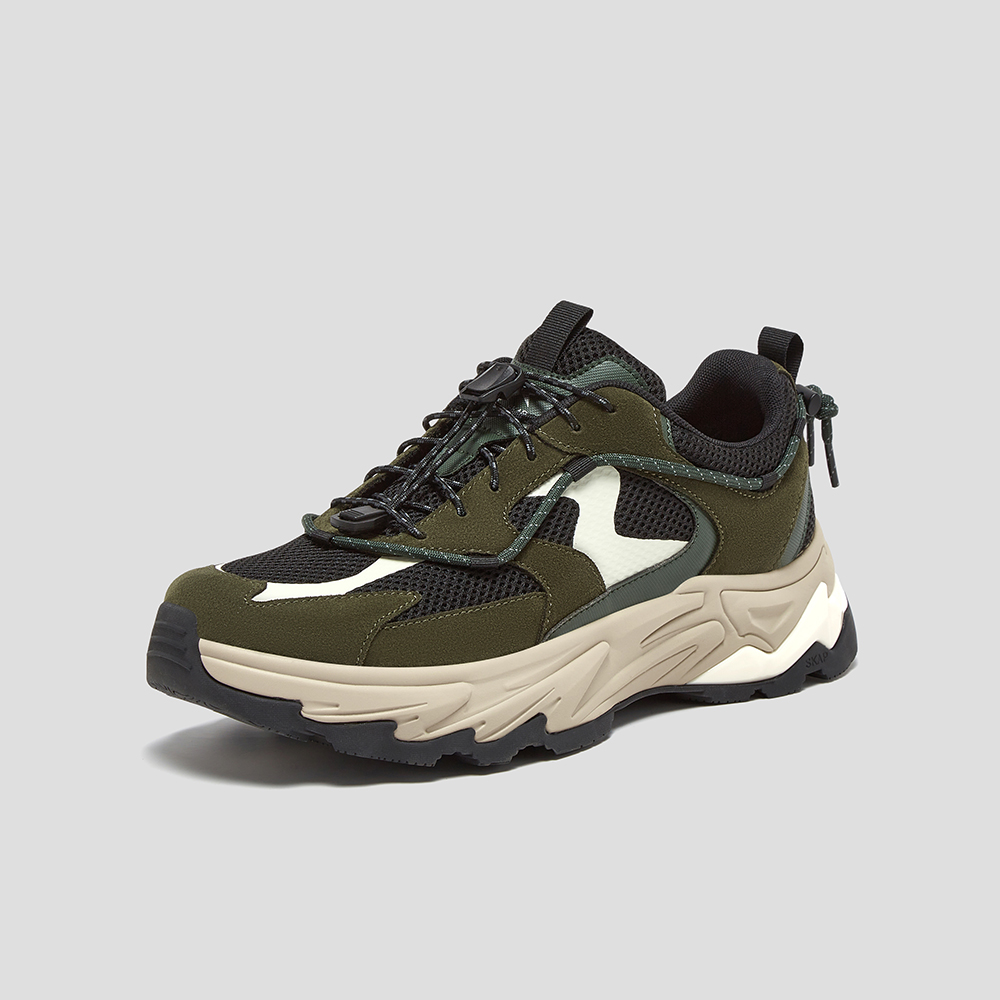 SKAP圣伽步男鞋2025秋季新款运动鞋网布增高透气抓地男款老爹鞋