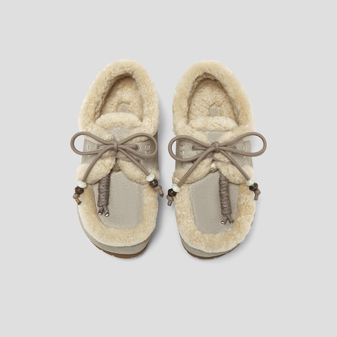 SKAP圣伽步女鞋2025秋季新款勃肯鞋舒适保暖毛毛鞋加绒女款休闲鞋