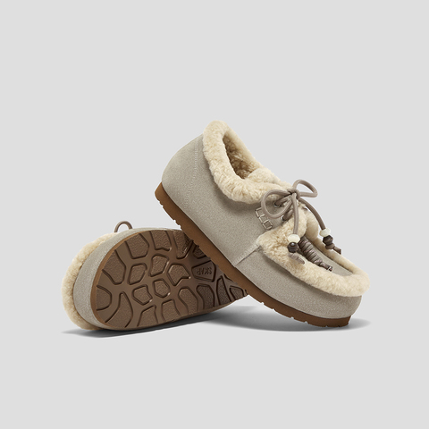 SKAP圣伽步女鞋2025秋季新款勃肯鞋舒适保暖毛毛鞋加绒女款休闲鞋