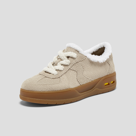 SKAP圣伽步女鞋2025秋季新款毛毛鞋加绒加厚保暖舒适女款休闲鞋